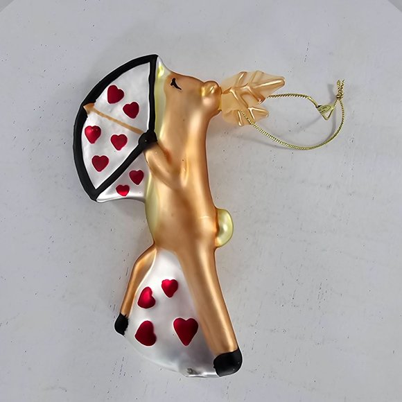 Pottery Barn Reindeer Ornament Blown Glass Christmas - Picture 5 of 9